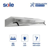 Campana Extractora Roma 60cm Acero Inoxidable Sole TURE16COV2