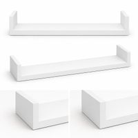 Repisa Flotante en U Blancas 60x15 X1.8 cm de Melamina Pelikano