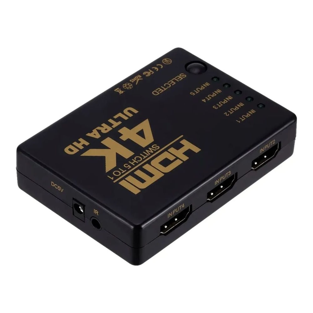 Selector HDMI 5x1 para TV 4K con Control Remoto Incluido