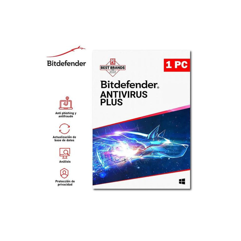 ANTIVIRUS BITDEFENDER PLUS 1PC 12M