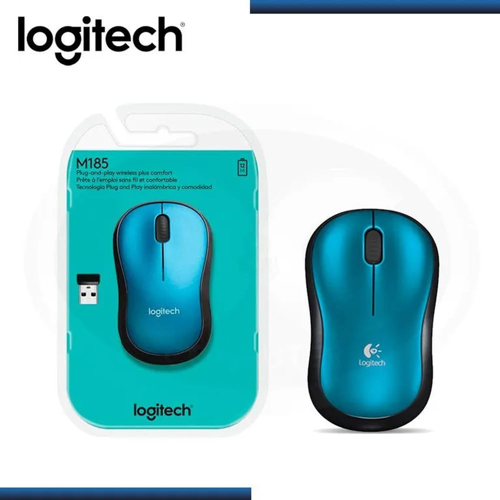 MOUSE LOGITECH M185 WIRELESS BLUE 910-003636
