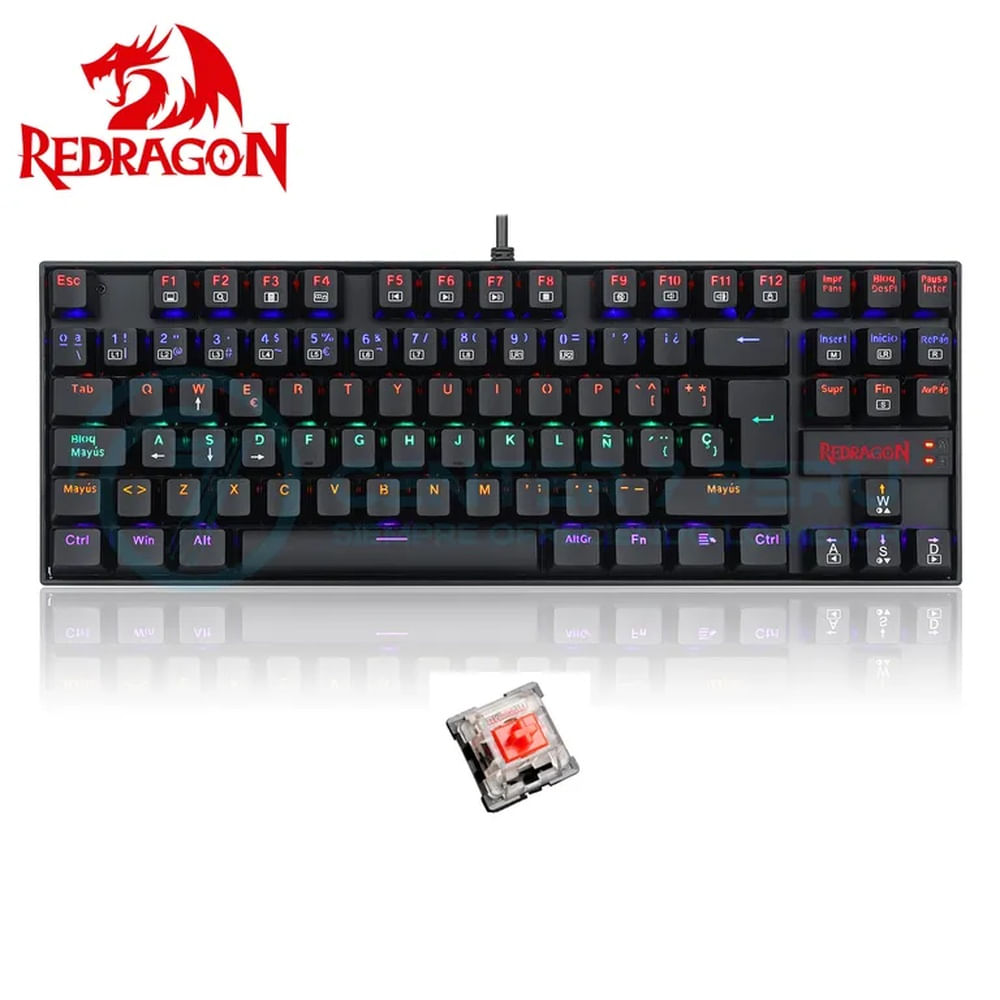 Teclado Redragon KUMARA Rainbow K552-KR-SP BLACK Spanish