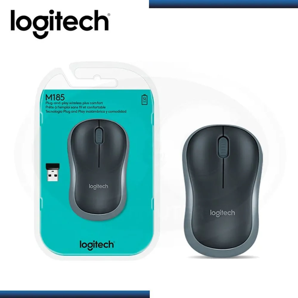 MOUSE LOGITECH M185 WIRELESS GRAY 910-002225