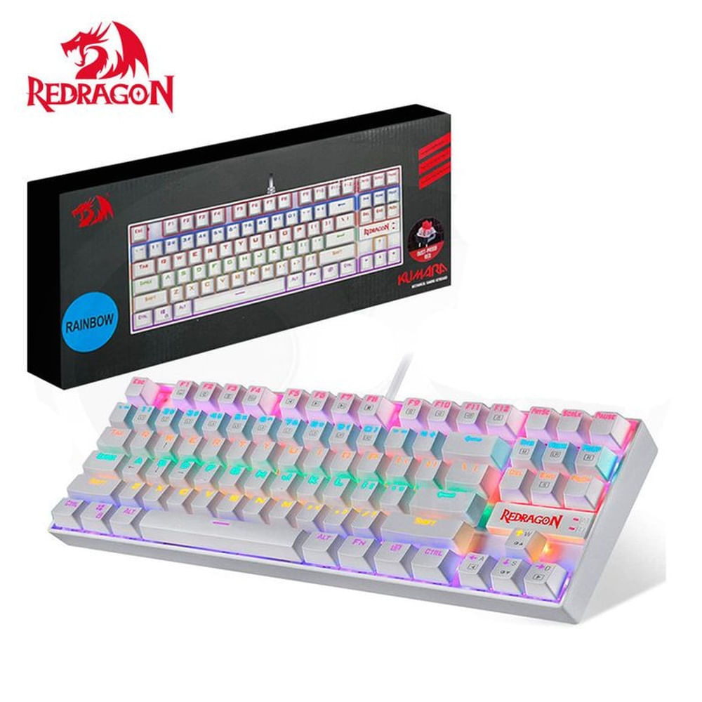 Teclado Redragon K552W-KR-SP KUMARA Rainbow, Spanish WHITE