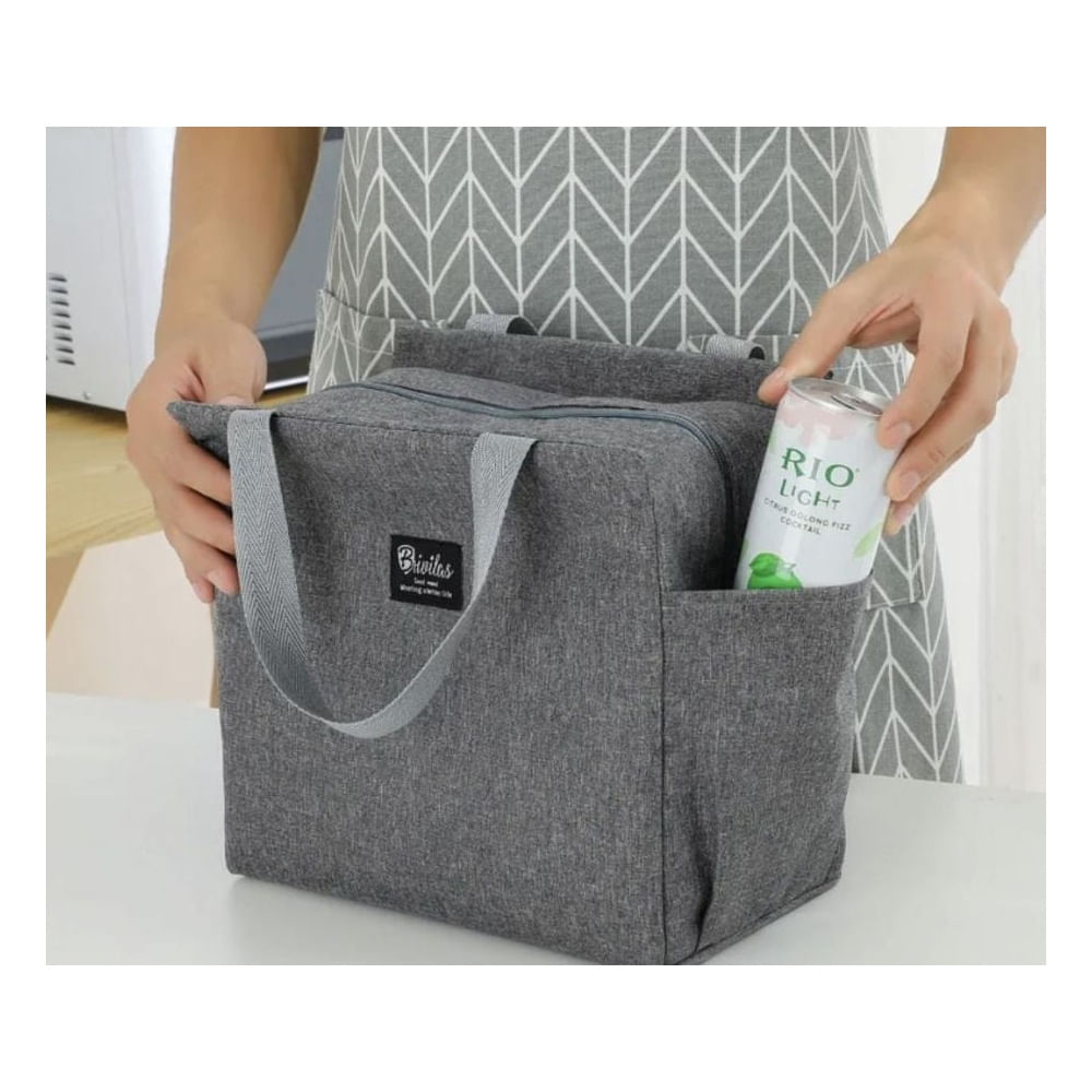 Lonchera Bolso Térmico Multifunción - GRIS Plomo