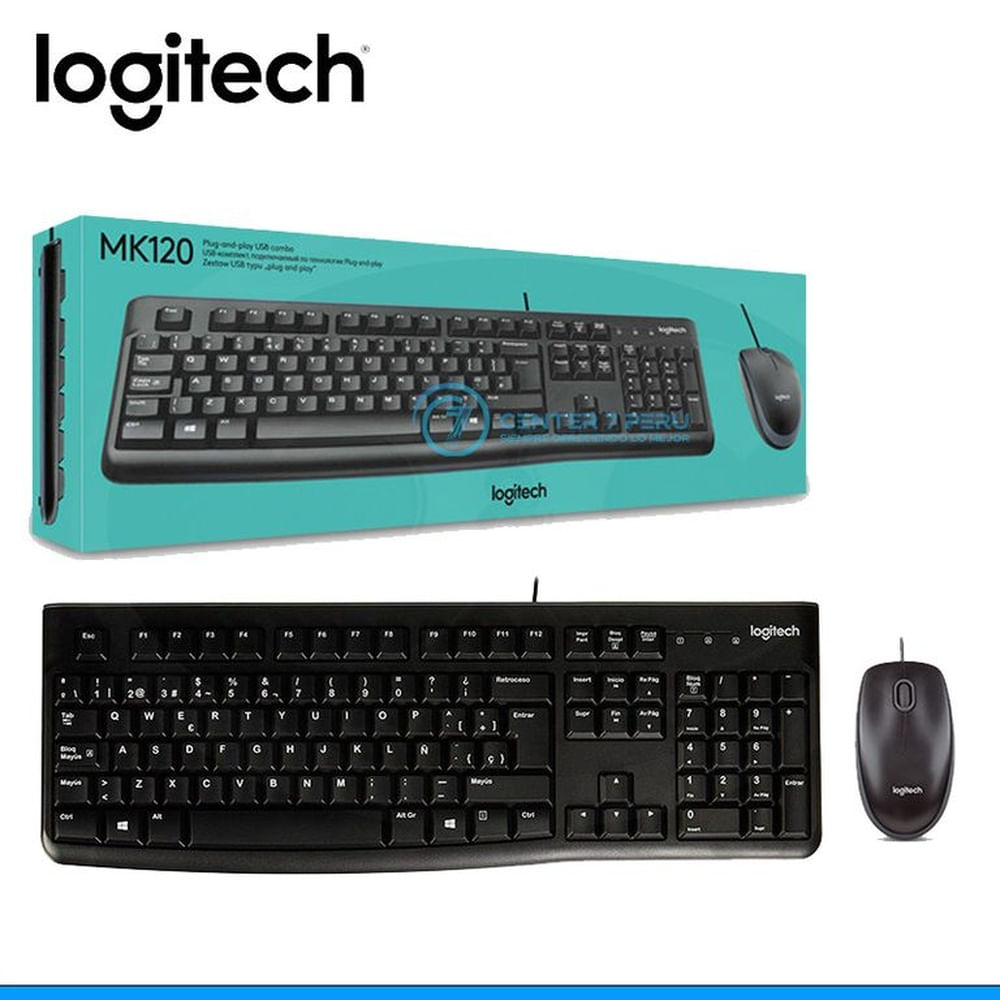TECLADO LOGITECH  MOUSE MK120 USB SP BLACK