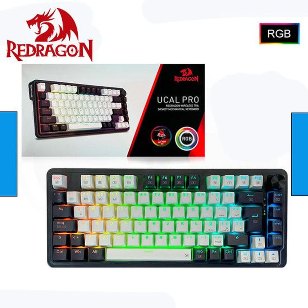 Teclado Redragon UCALPRO-RGB Wireless Spanish K673WB WHITEBLACK