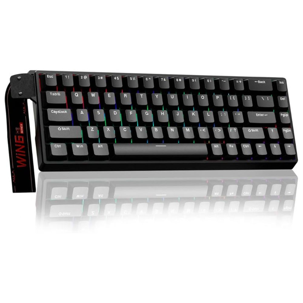Teclado Aula WIN68HE Cableado BLACK - GRAY WOOD MAGNETIC SWITCH