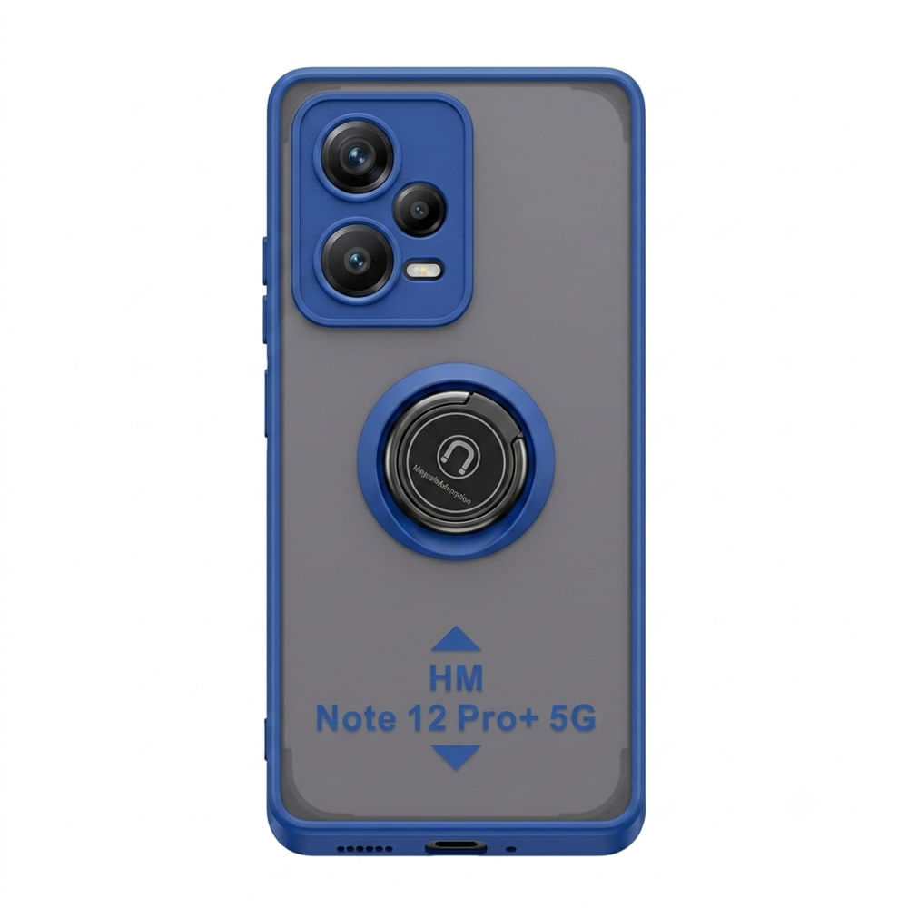 Case ahumado con soporte magnetico para Xiaomi HM Note 12 Pro - AZUL