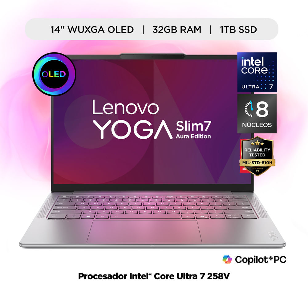 Laptop Lenovo Yoga Slim 7i Aura Edition Core Ultra 7 258V 14 1TB SSD 32GB RAM
