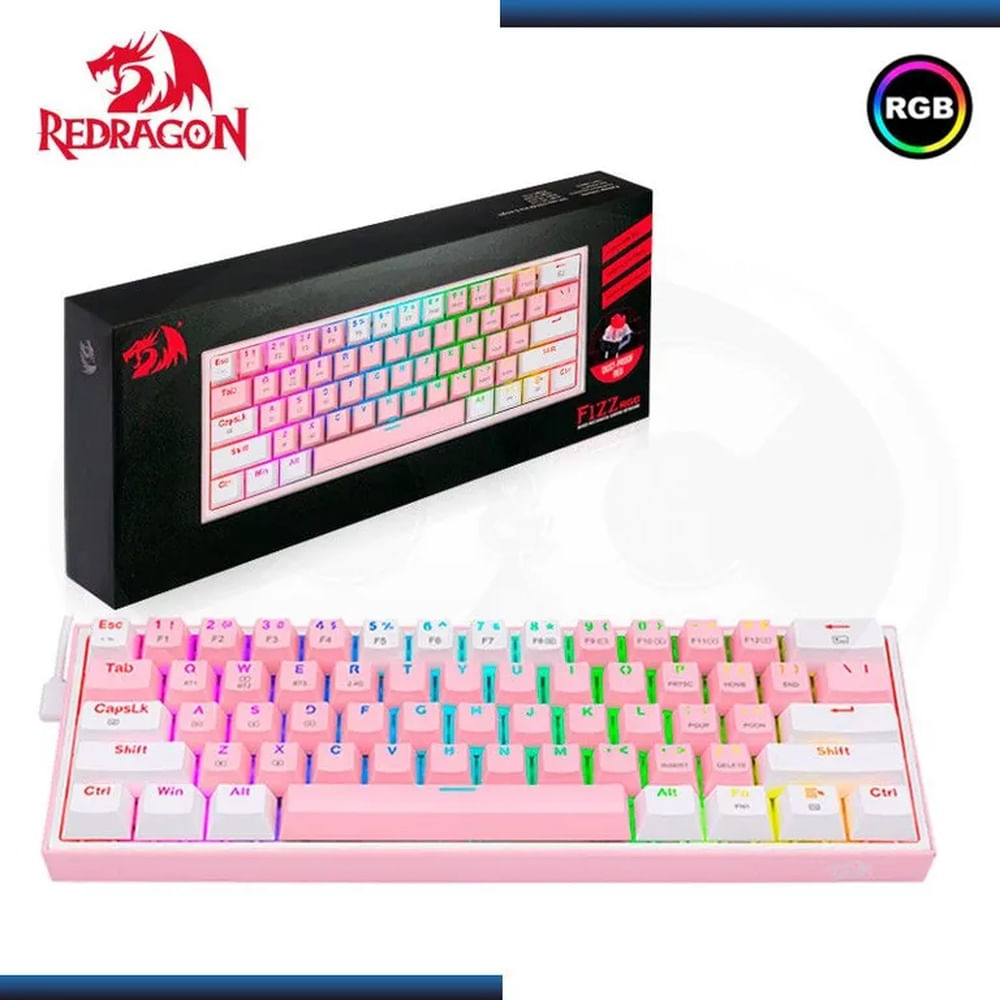 Teclado Redragon FIZZ PRO K616-RGB-PW Wireless PINKWHITE