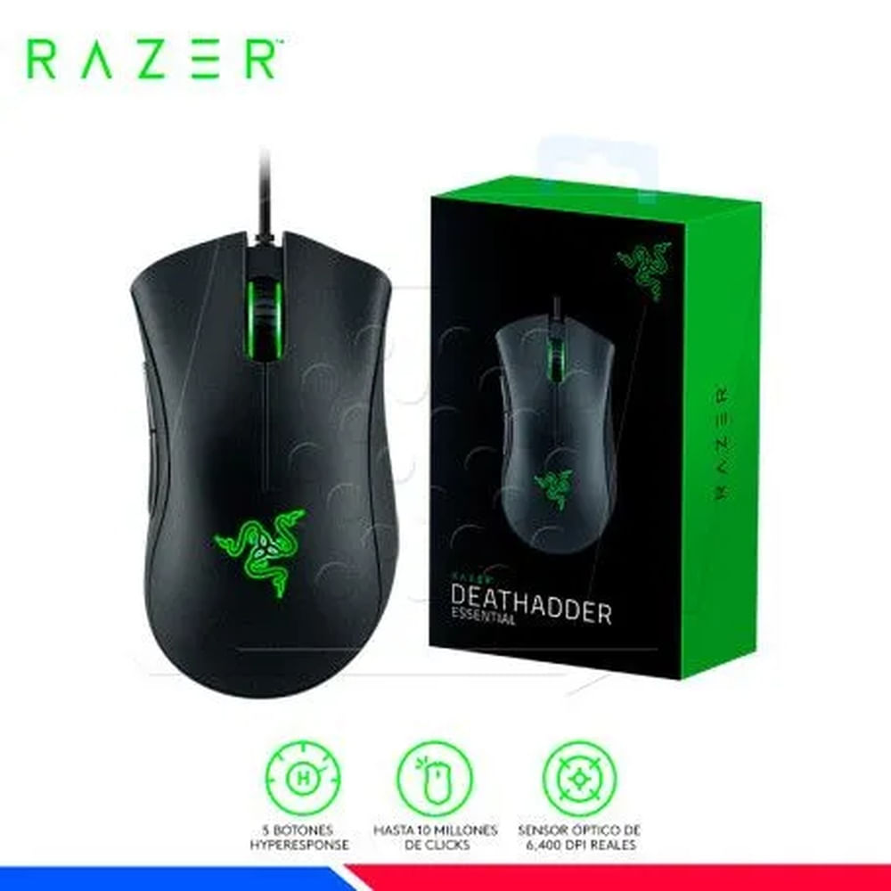 MOUSE RAZER DEATHADDER ESSENTIAL 6400 DPI SWITCH MECHANICAL BLACK