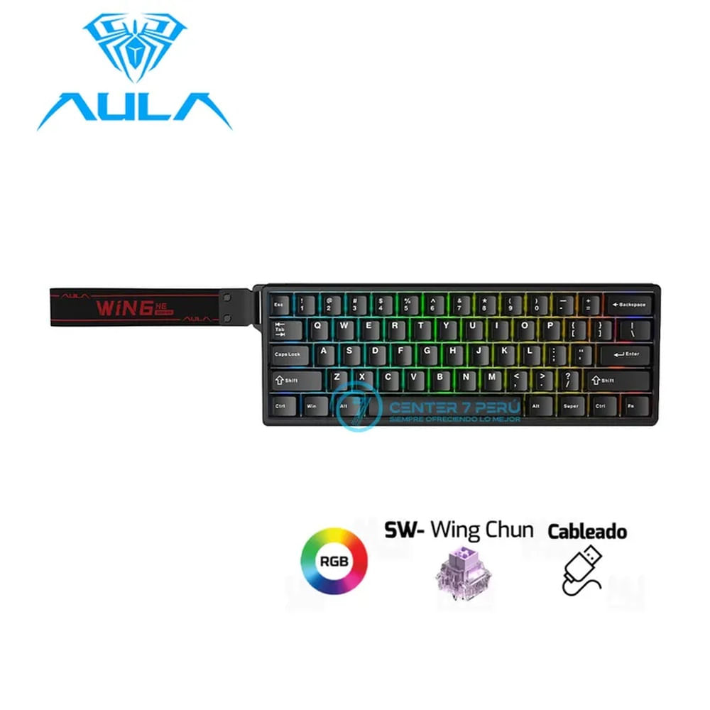 Teclado Aula WIN60HE Cableado BLACK - GRAY WOOD MAGNETIC SWITCH