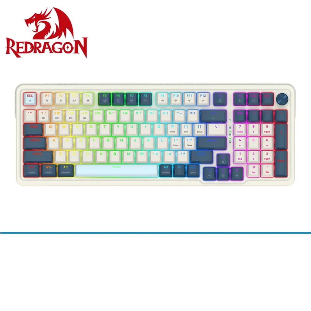 Teclado Redragon EISA K686-RGB-PRO Wireless Spanish WB WHITEBLUE