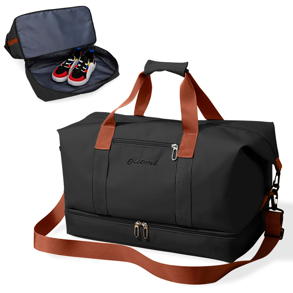Bolso de Viaje Maletín Deportivo para Gimnasio Negro CG0