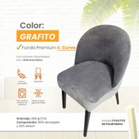 Funda vintage curva de terciopelo 4 unidades - Grafito