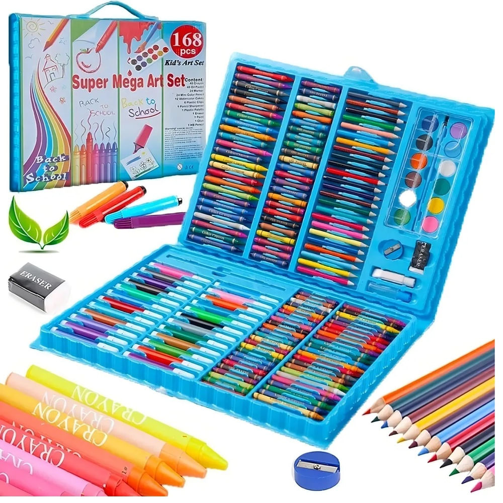 Mega Set de Arte Dibujo y Pintura 168 Piezas