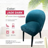Funda vintage curva de terciopelo 4 unidades- Jade Dark