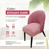 Funda vintage curva de terciopelo 8 unidades - Rosado Dark