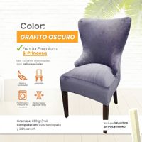 Funda vintage princesa o reina en terciopelo 4 unidades - Grafito Oscuro