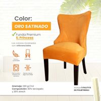 Funda vintage princesa o reina en terciopelo 6 unidades - Oro Satinado