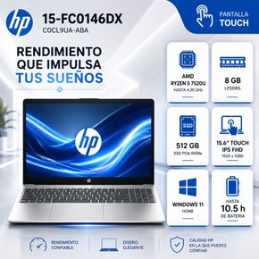 HP 15-Fc0146Dx Ryzen 5 7520U 8GB RAM 512GB