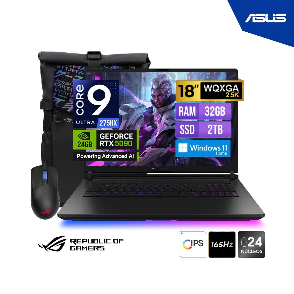 LAPTOP ASUS ROG STRIX SCAR G835LX SA119W 18 ULTRA 9 275HX 2TB SSD 32GB RTX5090 24GB 18 IPS