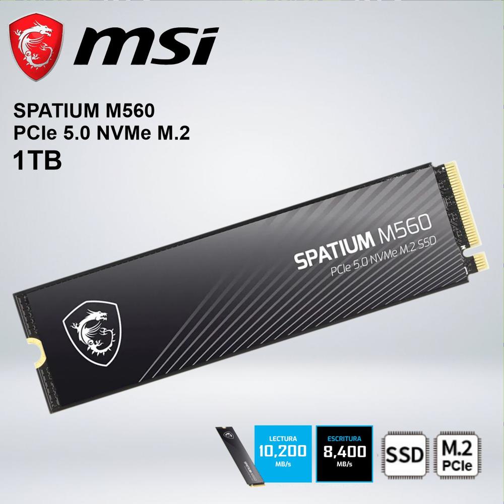 UNIDAD SSD MSI SPATIUM M560  PCIe 5.0 NVMe M.2 1TB