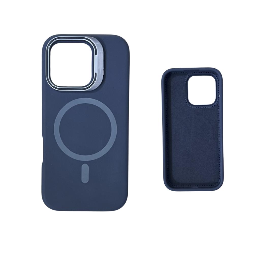 FUNDA MAGSAFE Y PARANTE PARA IPHONE 16PRO PLOMO