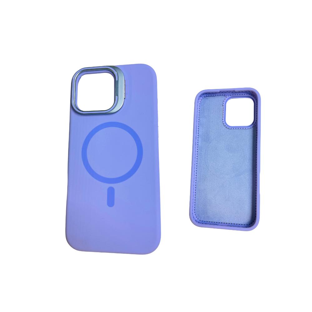 FUNDA SILICONA MAGSFACE Y PARANTE PARA IPHONE 13PROMAX LILA