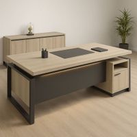 Escritorio Rajko Color RovereNegro TU MESITA con Cajonera