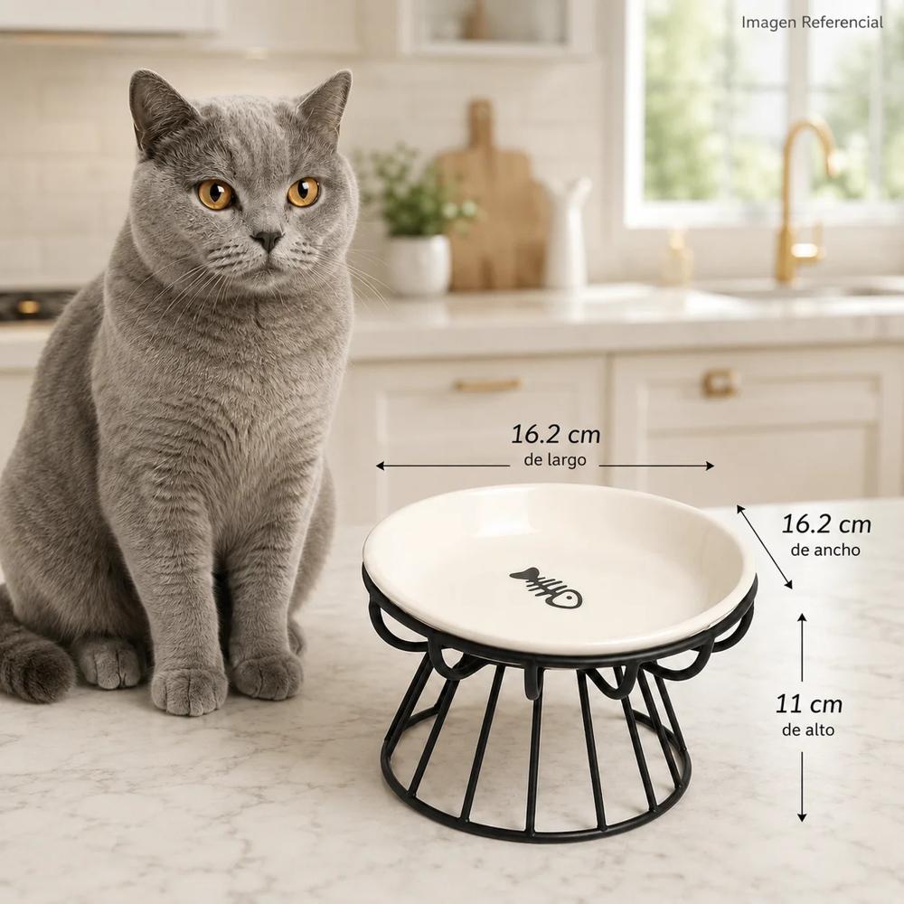 Fishy Dine- Plato Comedero de Ceramica para gatos