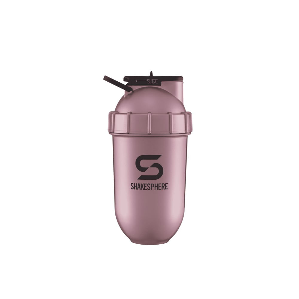 Shaker Bottle Shakesphere Tumbler View Rose Gold black Window