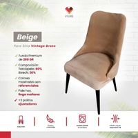 Funda de silla vintage en terciopelo grueso 4 unidades - Beige