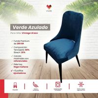 Funda de silla vintage en terciopelo grueso 4 unidades - Verde Azulado