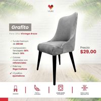 Funda de silla vintage en terciopelo grueso 6 unidades - Grafito