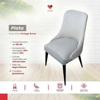 Funda de silla vintage en terciopelo grueso 6 unidades - Plata