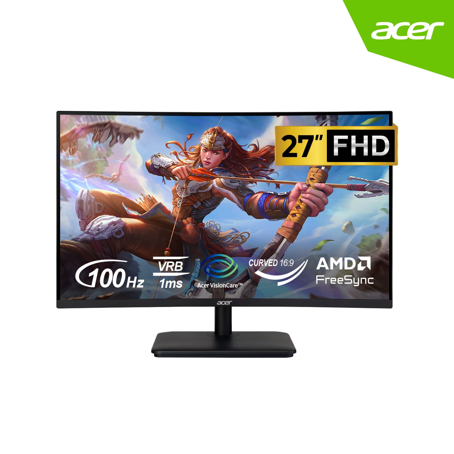 MONITOR ACER LED 27 CURVO ED270R HBMIIX 1920 X 1080 FULL HD 100HZ 1MS HDMI DP FREESYNC
