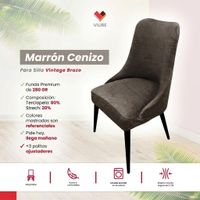 Funda de silla vintage en terciopelo grueso 6 unidades - Marrón Cenizo