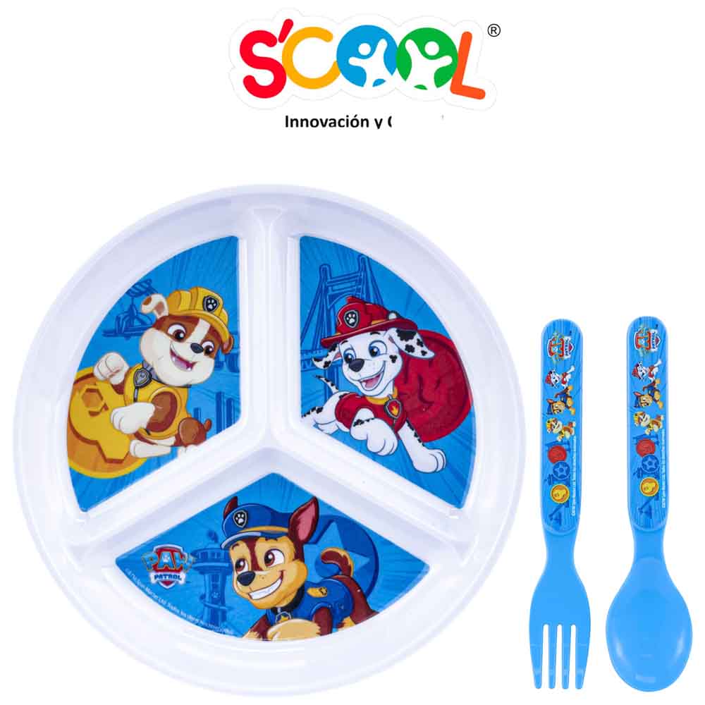 Set Plato Dividido SCOOL Paw Patrol Hombre