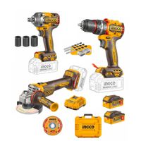 Taladro Llave y Amoladora 20V BL Batería Ingco CKLI20358
