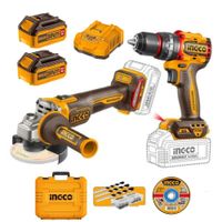 Kit Taladro Percutor y Amoladora 115 mm 20V Ingco CKLI20256