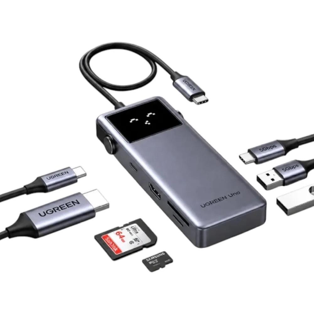 UGREEN Hub USB-C UNO 7 en 1 SD MicroSD USB-A 5Gbps HDMI 4K 60Hz PD 100W CM889 - 75179