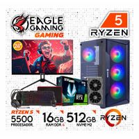 PC GAMER AMD RYZEN 5 5500 -RTX 3050 6GB -MONITOR 24 -120HZ -RAM 16GB DDR4