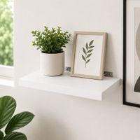 Repisa Flotante Recta Blanca 40x12 x1.8 cm de Melamina Pelikano para Sala Dormitorio Oficina