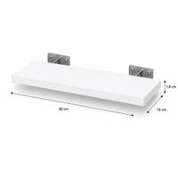 Repisa Flotante Recta Blanca 30x10 x1.8 cm de Melamina Pelikano para Sala Dormitorio Oficina