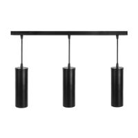 Lámpara Colgante Tubo 3 Luces Negro Gu10 Ciametsa