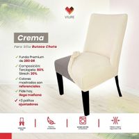 Funda de silla butaca curva de terciopelo 4 sillas - Crema