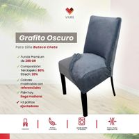 Funda de silla butaca curva de terciopelo 8 sillas - Grafito Oscuro