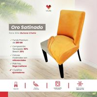 Funda de silla butaca curva de terciopelo 4 sillas - Oro Satinado